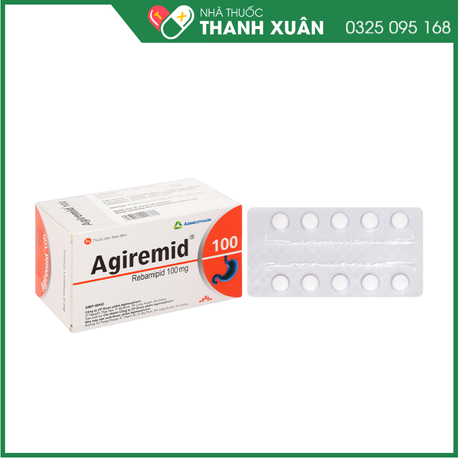 Agiremid 100 trị tổn thương niêm mạc dạ dày cấp và mãn tính